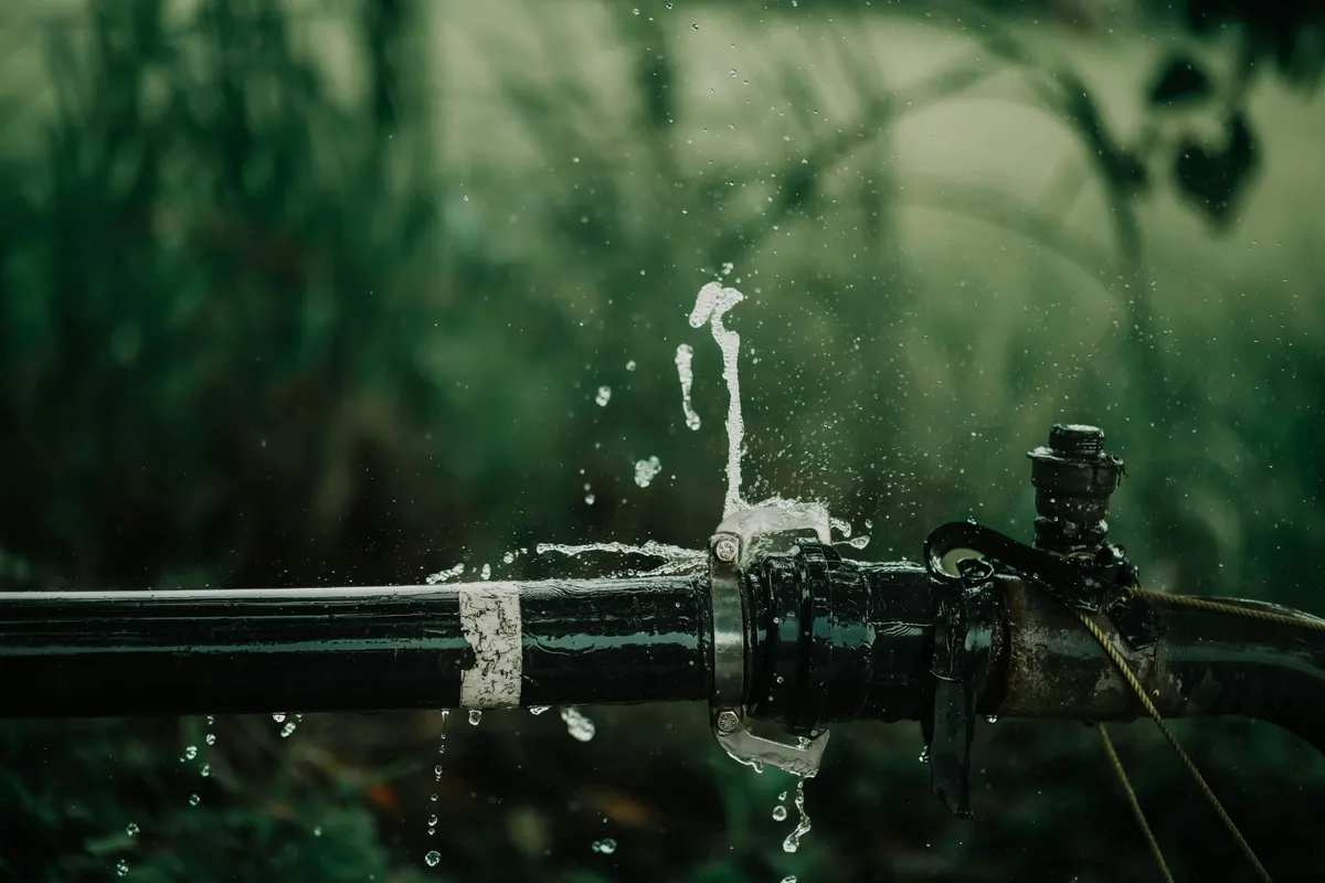 image of a burst pipe